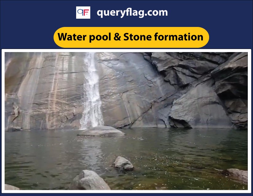 stone formation in water pool in hundru fall ranchi jharkhand