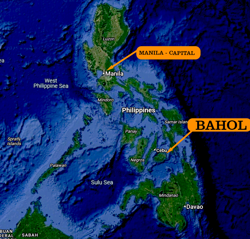 group-map Philipins Ciptal city Manila and Bahol