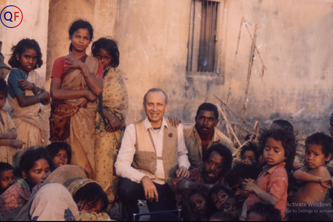 Sri Bulu Imam with villager