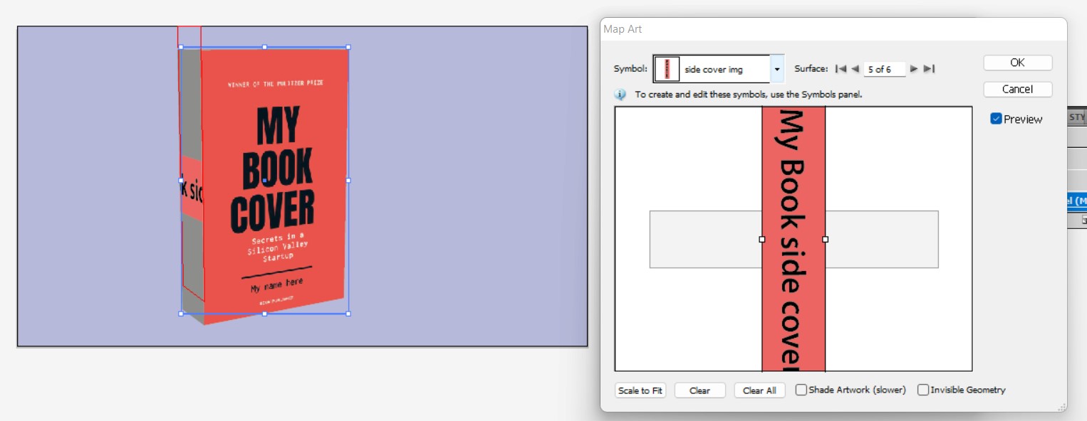 rotate side image for patch  surface of 3d object of cover design of book