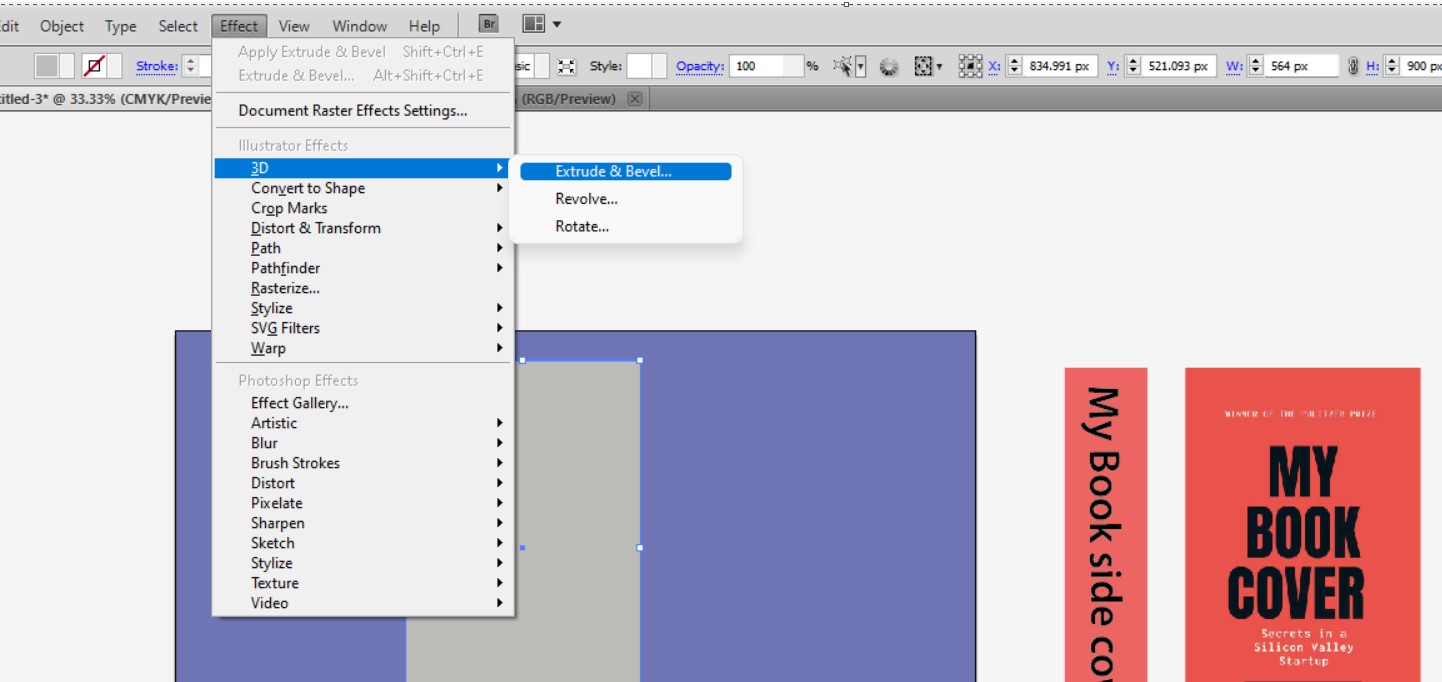 rectangle of the cover image size of the book and Convert it into a 3d shape