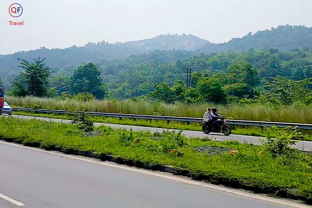 Scenic road side view of Taimra Ghati-way to Dewri Temple