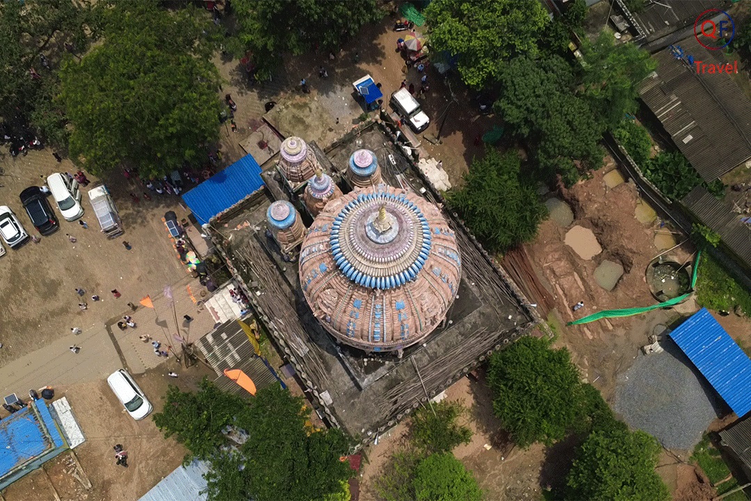 Top view from drone of Dewri Temple Tamar, Ranchi, Jharkhand